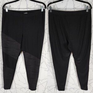 Joseph Ribkoff Black Textured Ribbed High Rise Pull On Leggings